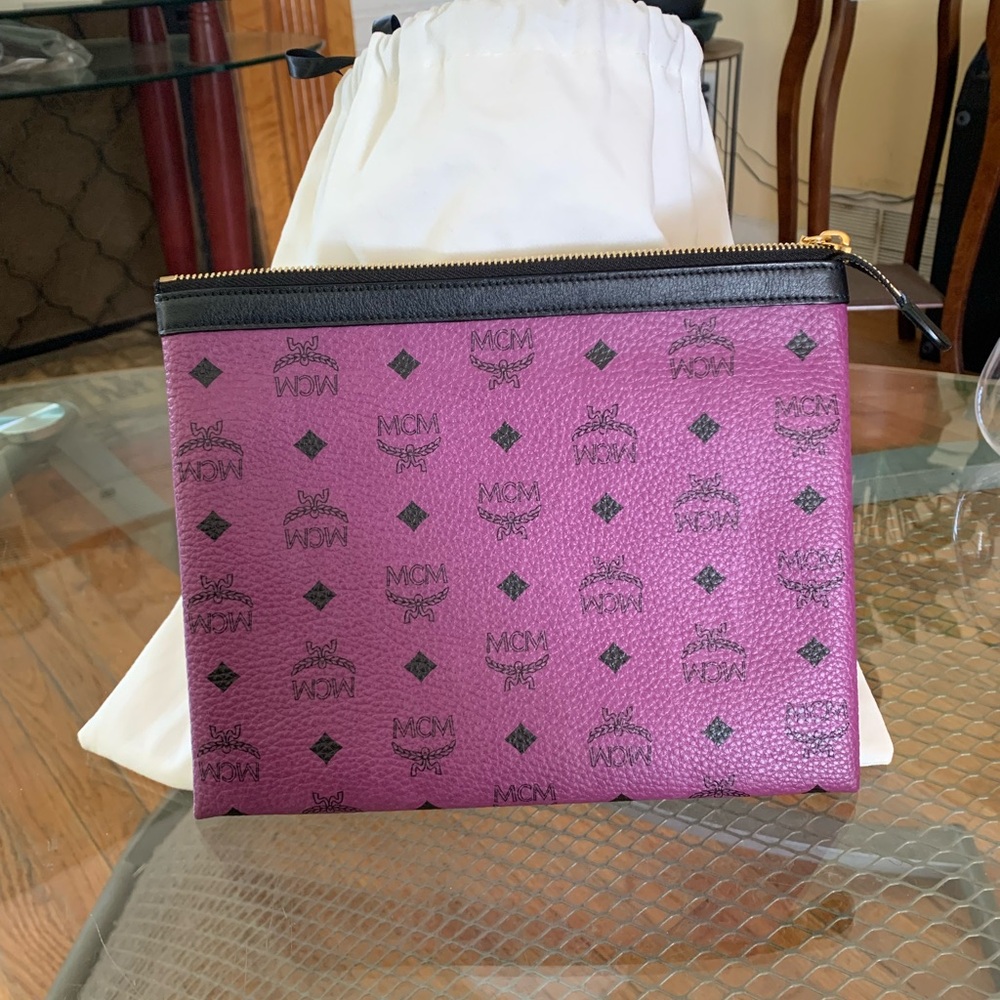 MCM Purple Monogram Clutch